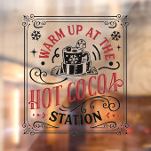 Kerst heet cacao station woord kunst raamsticker (Vel 2)