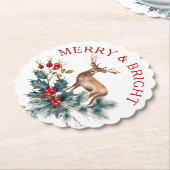 Kerst, heilig en hert kartonnen onderzetters (Gekanteld)