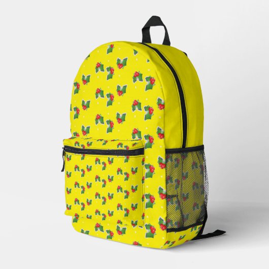 Kerst heilig op geel bedrukte rugzak (Achterkant Hoek Rechts)