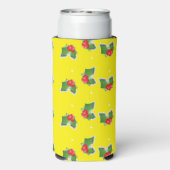 Kerst heilig op geel seltzer blikjeskoeler (Seltzer Achterkant)