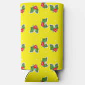 Kerst heilig op geel seltzer blikjeskoeler (Achterkant)