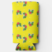 Kerst heilig op geel seltzer blikjeskoeler (Voorkant)