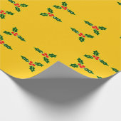 Kerst heilig op sinaasappel cadeaupapier (Hoek)