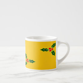 Kerst heilig op sinaasappel espresso kop