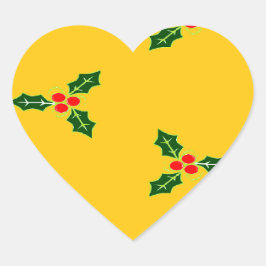 Kerst heilig op sinaasappel hart sticker