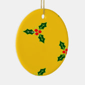 Kerst heilig op sinaasappel keramisch ornament (Rechts)