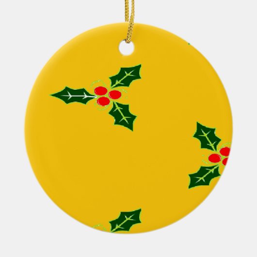 Kerst heilig op sinaasappel keramisch ornament (Voorkant)