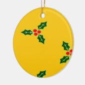 Kerst heilig op sinaasappel keramisch ornament (Links)