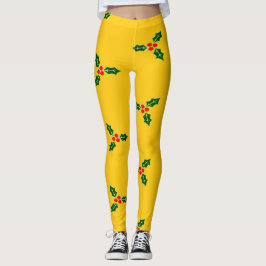Kerst heilig op sinaasappel leggings