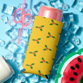Kerst heilig op sinaasappel seltzer blikjeskoeler