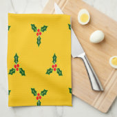 Kerst heilig op sinaasappel theedoek (Quarter Fold)