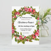 Kerst heilige bessen krans kaart (Staand voorkant)