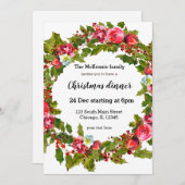 Kerst heilige bessen krans kaart (Voorkant / Achterkant)