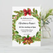 Kerst heilige bessen krans kaart (Staand voorkant)