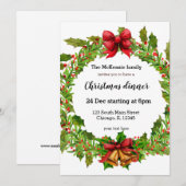 Kerst heilige bessen krans kaart (Voorkant / Achterkant)