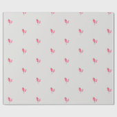 Kerst heilige bessen patroon roze grijs cadeau cadeaupapier (Vlak)