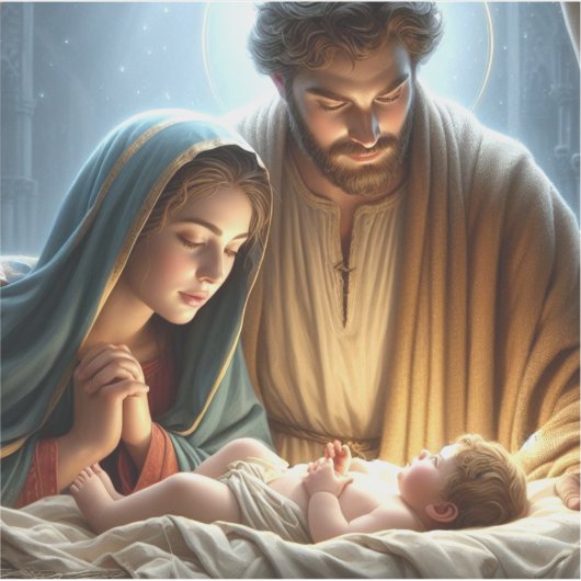 Kerst Heilige Familie Sticker (Voorkant)