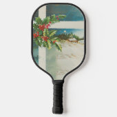 kerst : heilige sneeuw winterkunst pickleball paddle (Achterkant)