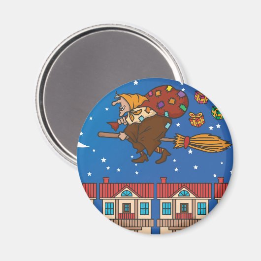 kerst heks Befana Magneet (Voorkant / Achterkant)