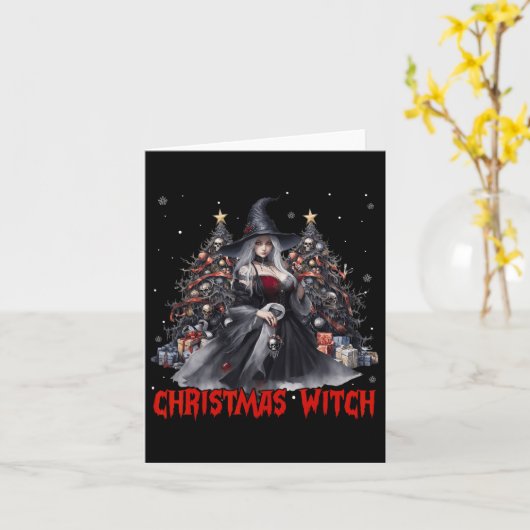 Kerst heks occulte Gothic hekserige esthetische vr Kaart (Gele Bloem)