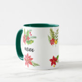 Kerst Helder Holly Zwart Script Moeder Groen Mok (Voorkant links)