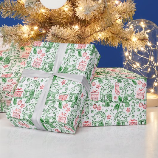 Kerst Heldere kleuren Wrapping Paper Cadeaupapier (Feestdagen)