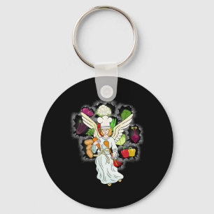 Kerst Hemelse Kookgroenten Keuken Chef Sleutelhanger