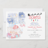 Kerst Hemelse Waterverf Santa Baby shower Kaart (Voorkant)