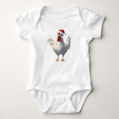 Kerst Hen, Santa Hen, Vakantie Hen, Kerstmis Romper (Voorkant)