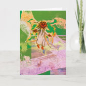 Kerst heraut engel verheugt zich op vakantie kaart (Voorkant)