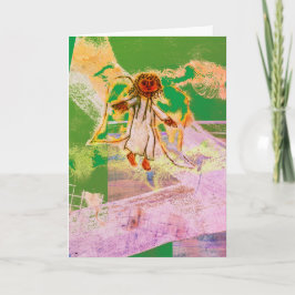 Kerst heraut engel verheugt zich op vakantie kaart