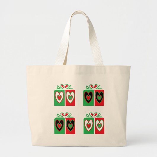 Kerst Herbruikbare Canvas Gepersonaliseerde Boodsc Grote Tote Bag (Voorkant)