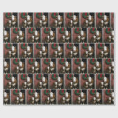 Kerst Hereford Koe en Kalf Cadeaupapier (Vlak)