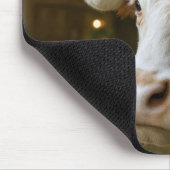 Kerst Hereford Koe met een Kerstman Hoed Muismat (Hoek)