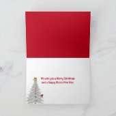 Kerst Hereford Koe met Santa Hat Feestdagen Kaart (Binnen)