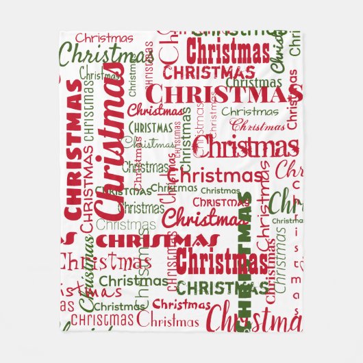 Kerst herhaal Naam Pattern Red Green White Fleece Deken (Voorkant)
