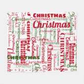 Kerst herhaal Naam Pattern Red Green White Fleece Deken (Voorkant (Horizontaal))