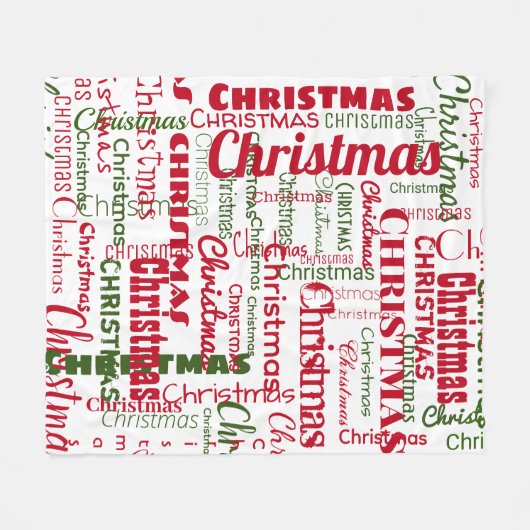 Kerst herhaal Naam Pattern Red Green White Fleece Deken (Voorkant (Horizontaal))