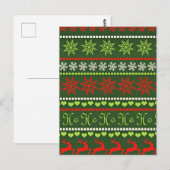 Kerst Herhalend Patroon Briefkaart (Voorkant / Achterkant)