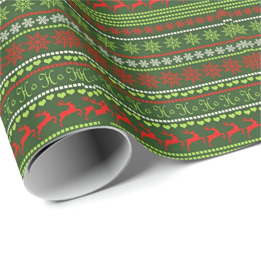 Kerst Herhalend Patroon Cadeaupapier (Rol Hoek)