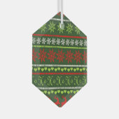 Kerst Herhalend Patroon Glas Ornament (Voorkant Rechts)