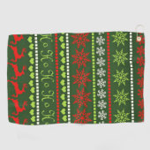 Kerst Herhalend Patroon Golfhanddoek (Horizontaal)