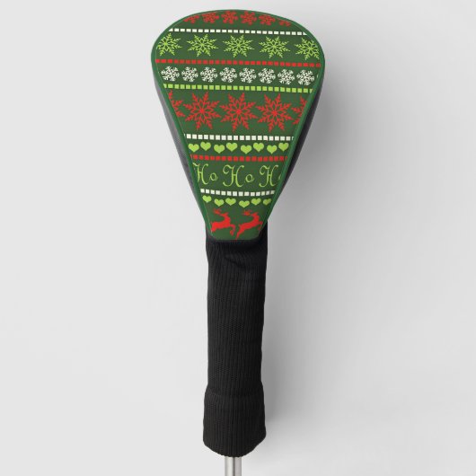 Kerst Herhalend Patroon Golfheadcover (Voorkant)