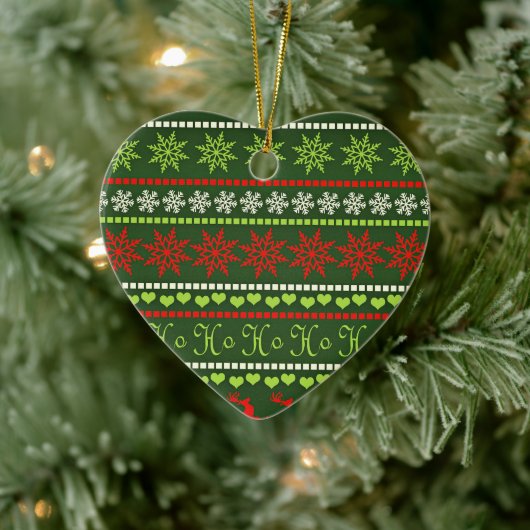Kerst Herhalend Patroon Keramisch Ornament (Boom)