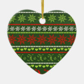 Kerst Herhalend Patroon Keramisch Ornament (Voorkant)