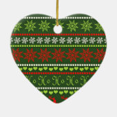 Kerst Herhalend Patroon Keramisch Ornament (Achterkant)