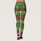 Kerst Herhalend Patroon Leggings (Achterkant)