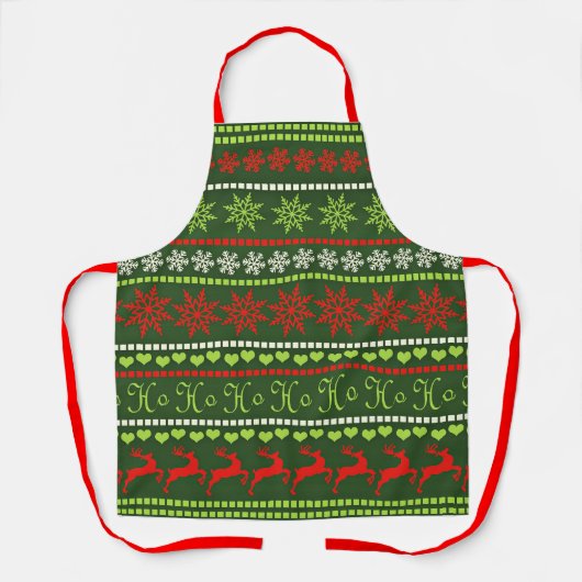 Kerst Herhalend Patroon Schort (Voorkant)
