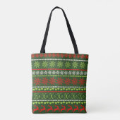 Kerst Herhalend Patroon Tote Bag (Achterkant)