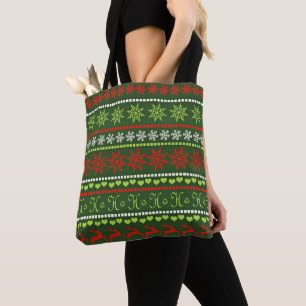 Kerst Herhalend Patroon Tote Bag